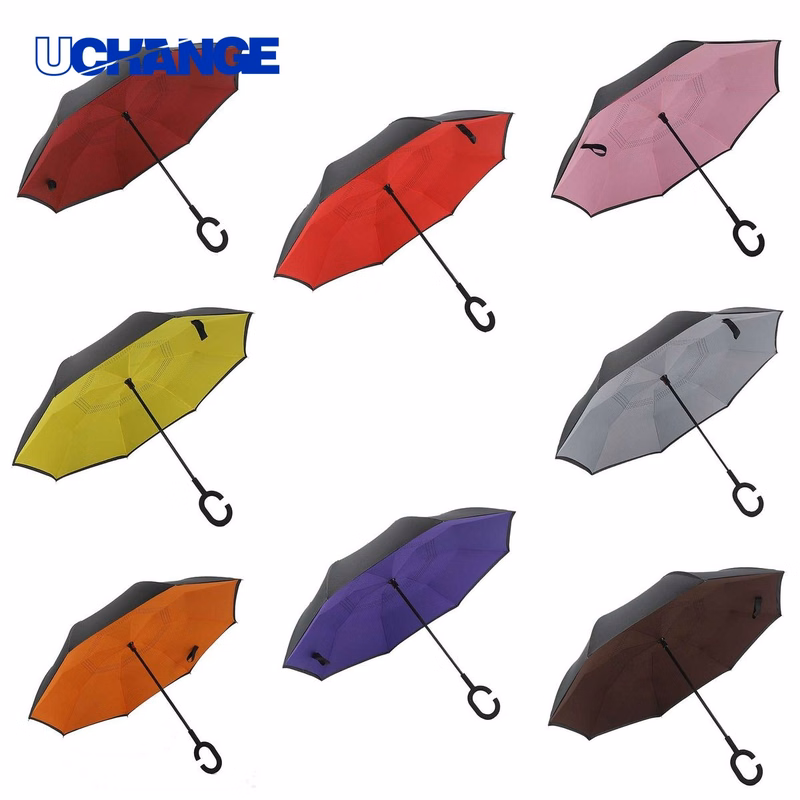 Windproof Layer Upside Down Car Rain Umbrella