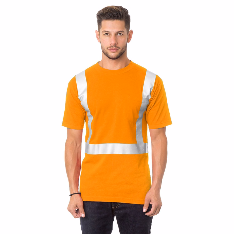 USA-Made Class 2 Poly-Cotton Safety T-Shirt with Pocket