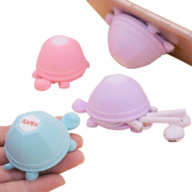 Silicone Tortoise Phone Stand/Earphone cable Pouch