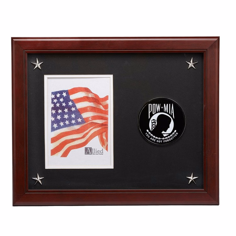 POW MIA Medallion 5-Inch by 7-Inch Picture Frame with Stars