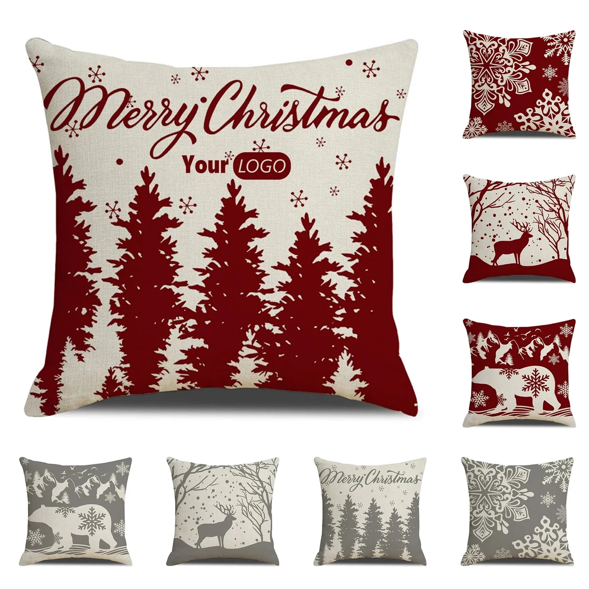 Flax Christmas Bedhead Pillowcase 1