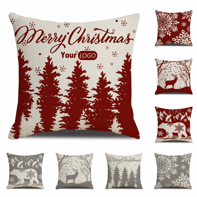 Flax Christmas Bedhead Pillowcase