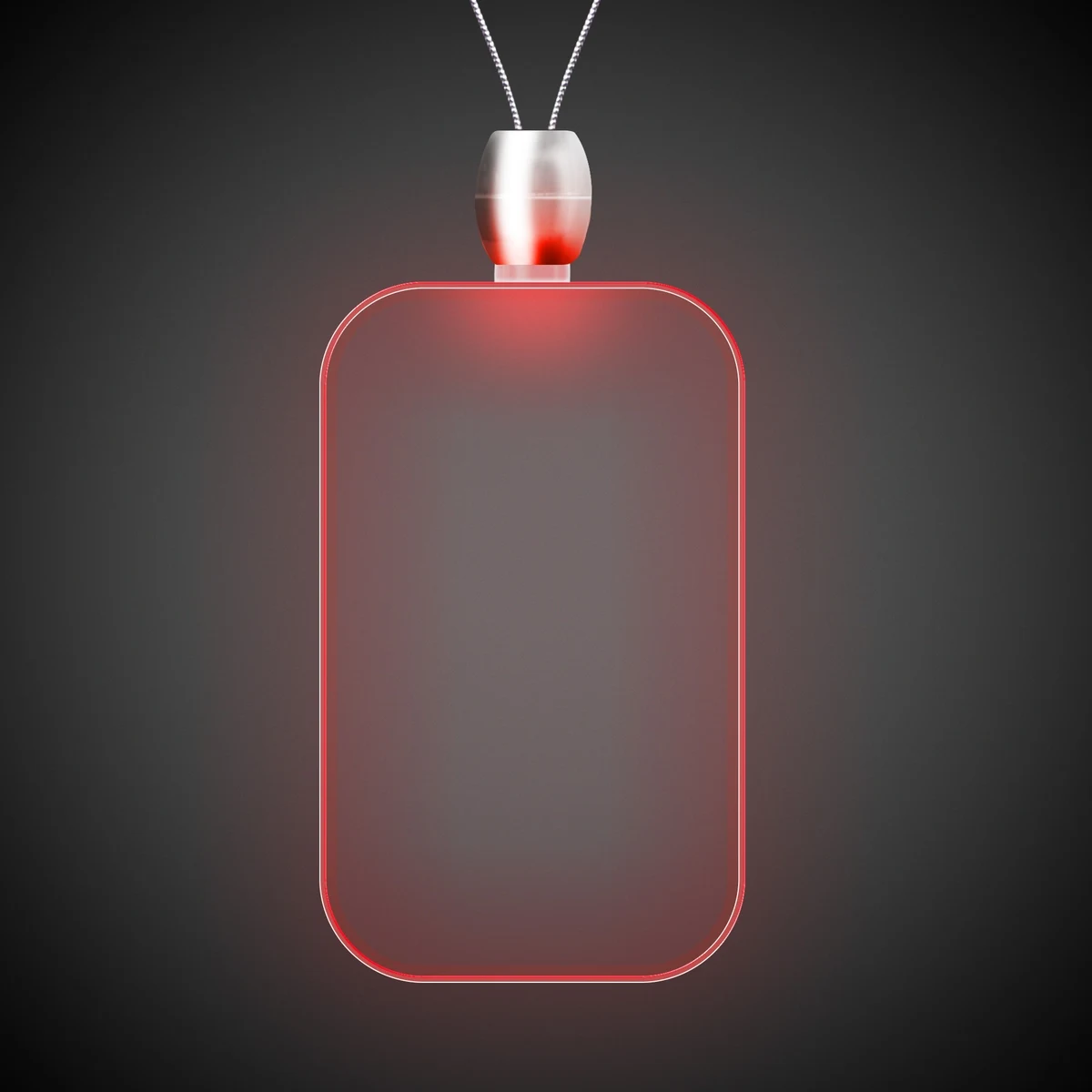 Dog Tag Red Light-Up Acrylic Pendant Necklace 1