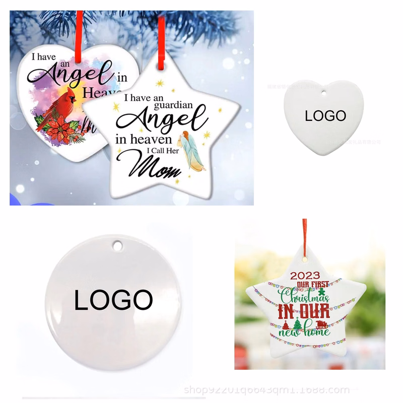 MOQ 50 Custom Christmas Ceramic Pendant