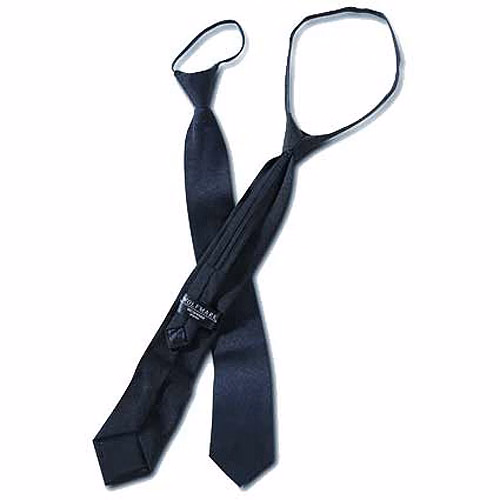 Black Polyester Poplin Adjustable Zipper Tie