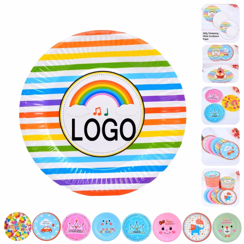 7" Disposable Birthday Party Picnic Dessert Paper Plate
