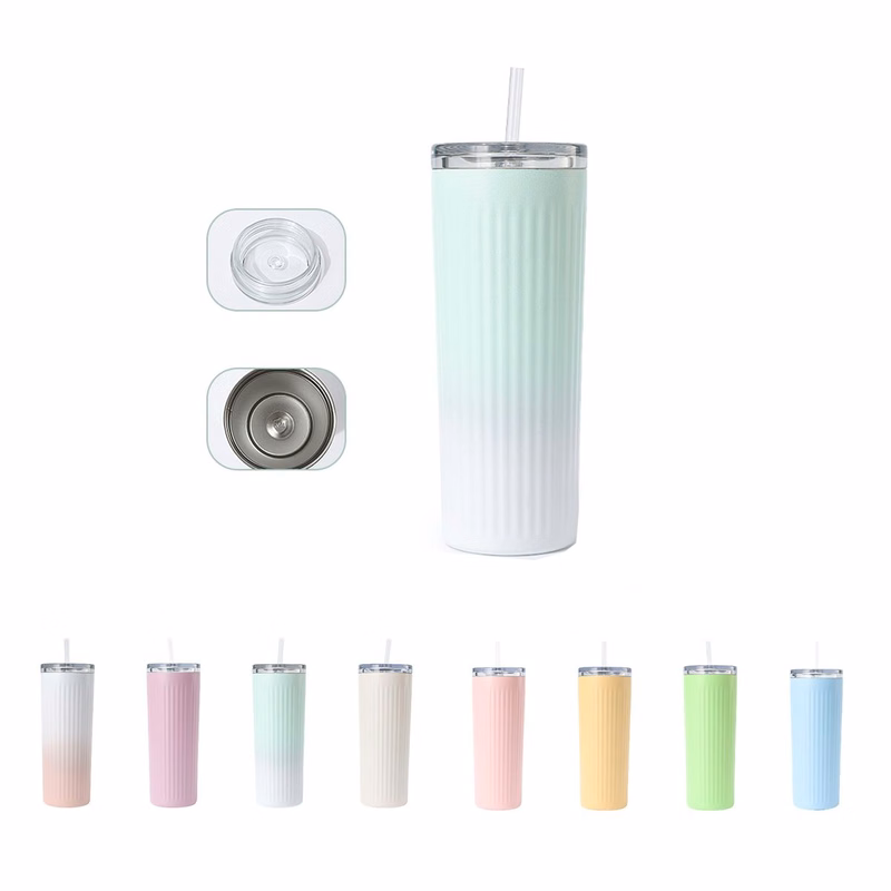 Ribbed Stainless Steel Tumbler 18 oz