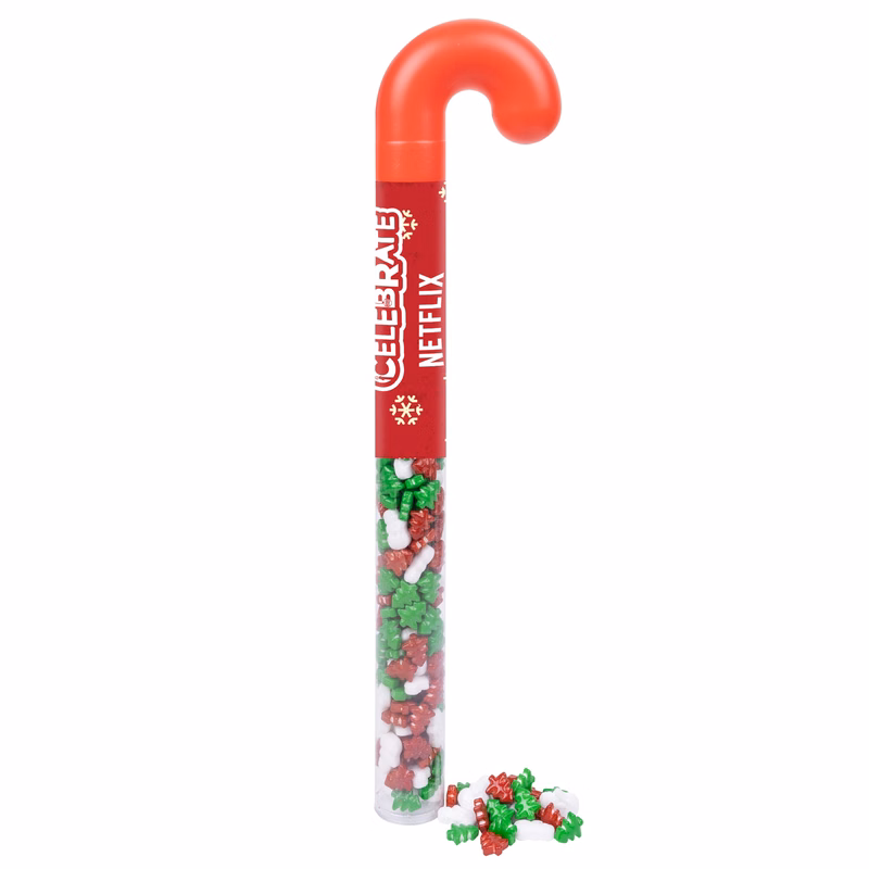Holiday Candy Cane Tube with Frostys Forest Candies