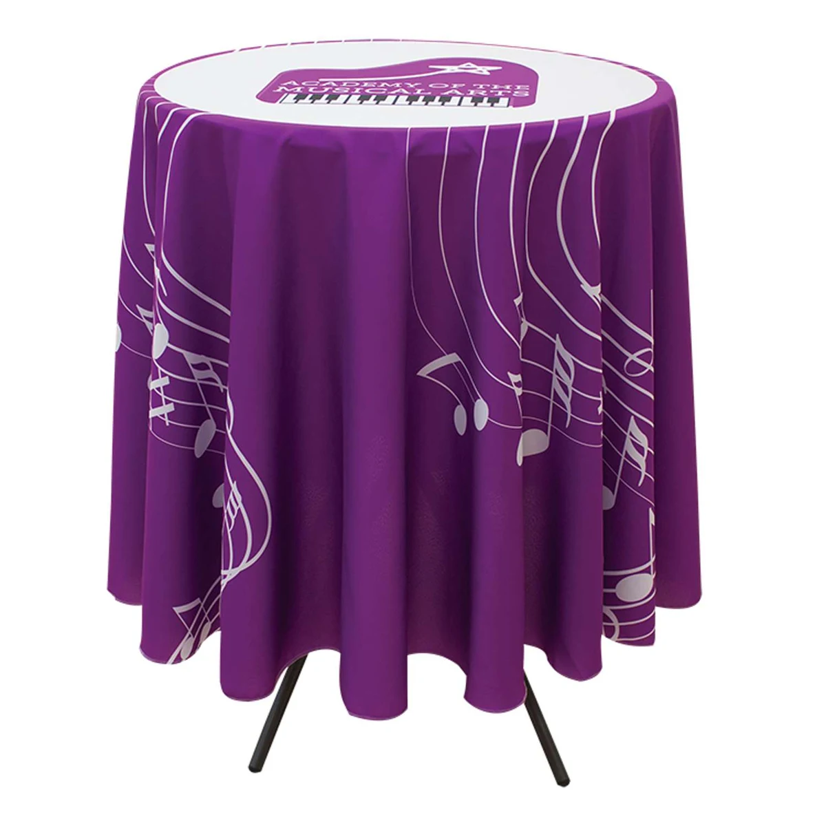 Bar-Height Round Table Throw with 33.25" Overhang 1