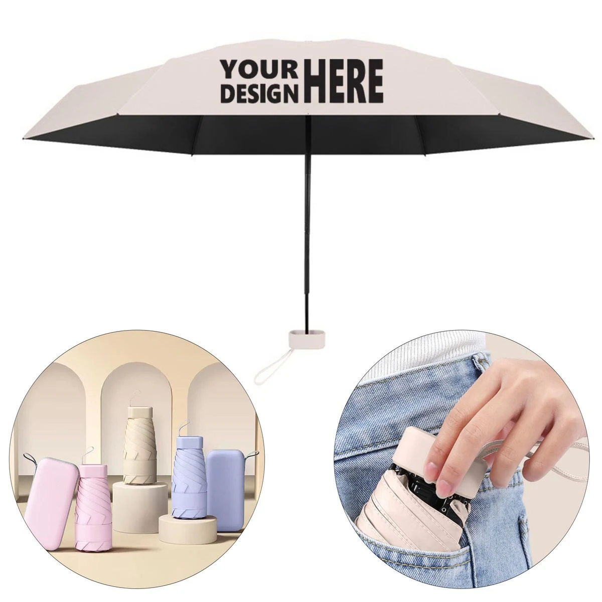 Capsule 6-Rib Flat Folding Umbrella 1