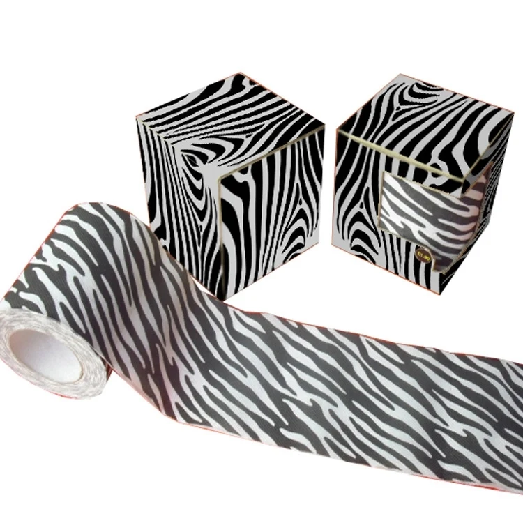Custom Black And White Stripes Printed Toilet Paper 1