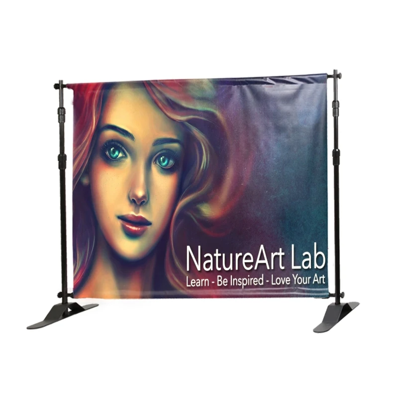 Size Me™, 96" x 48" Polyester, Single-Sided Telescopic Backdrop Banner 1