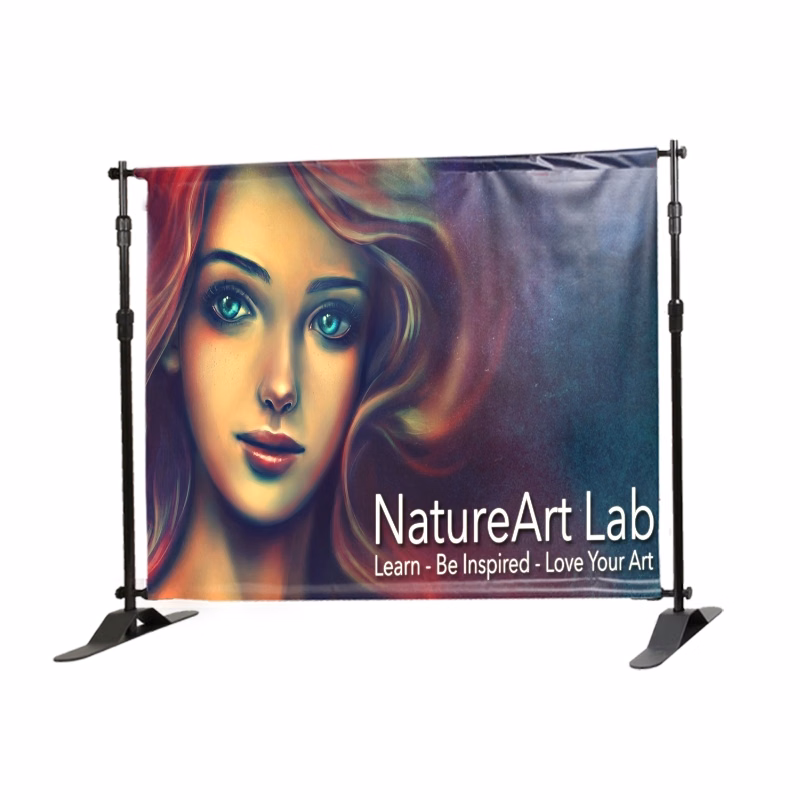 Size Me™, 60" x 60" Vinyl, Double-Sided Telescopic Backdrop Banner