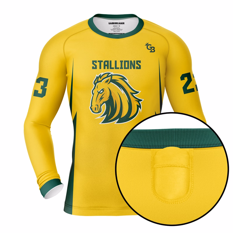 Long Sleeved Compression Shirt w/ GPS Pouch