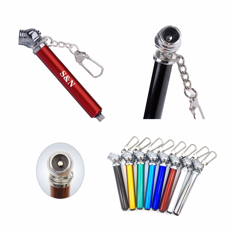 Colored Mini Tire Pressure Gauge With Chain