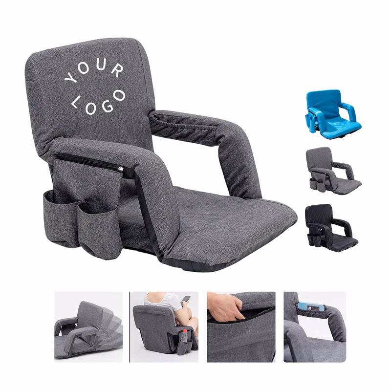 Portable Reclining Stadium Chair with Adjustable Shoulder Straps