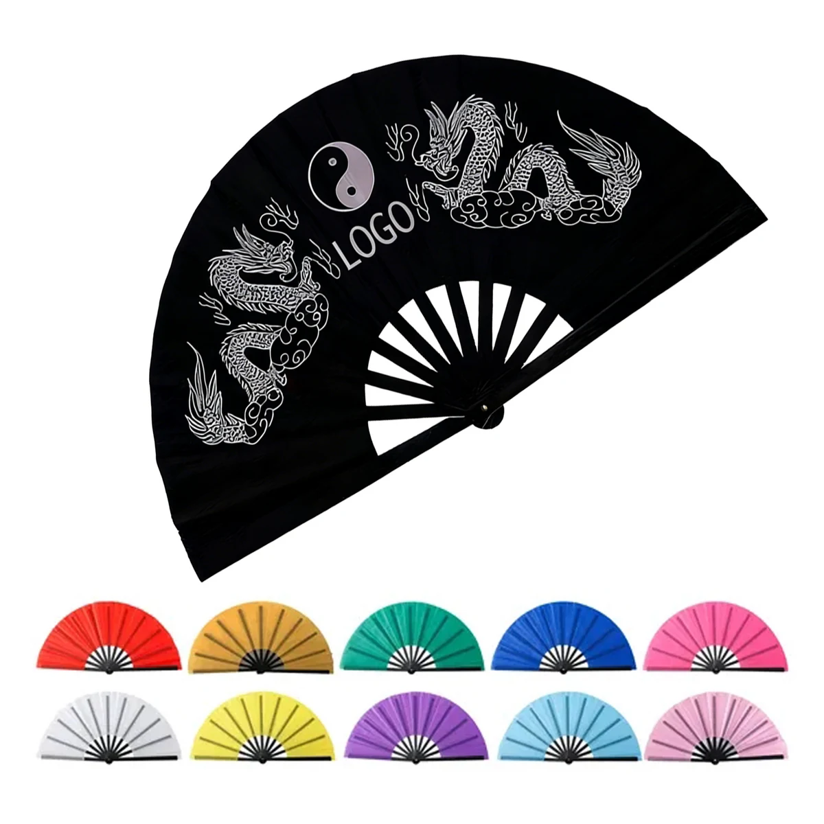 Thickened Plastic-Encrypted TaffetaBoned Kung Fu Fan 1