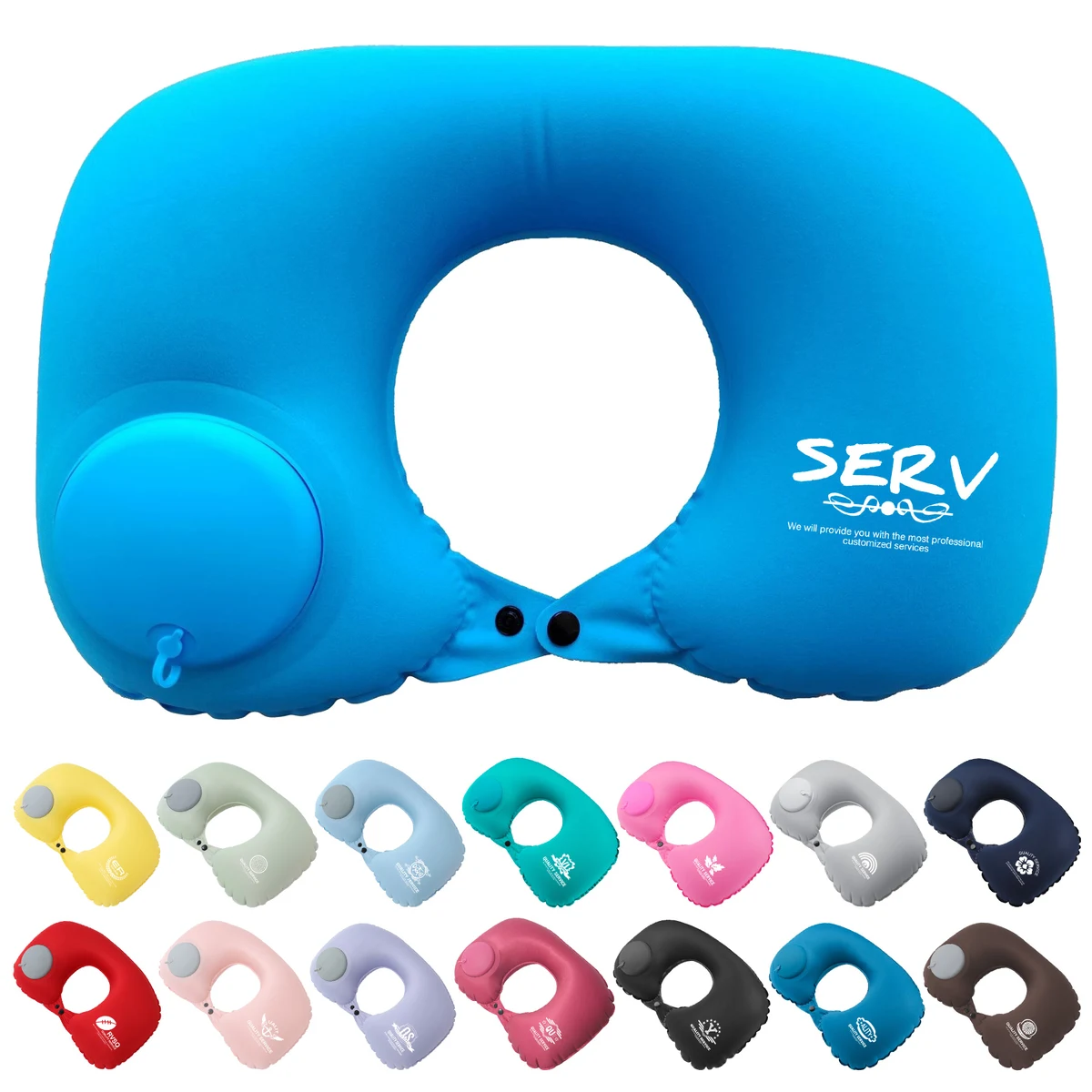 Portable Press Inflatable U-Shape Neck Pillow 1