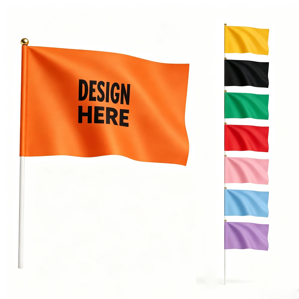 Customizable Handheld Polyester Stick Flag for Events 1