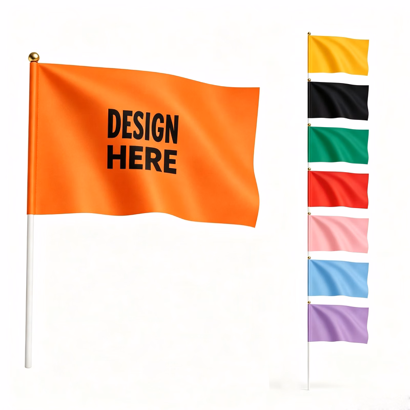 Customizable Handheld Polyester Stick Flag for Events