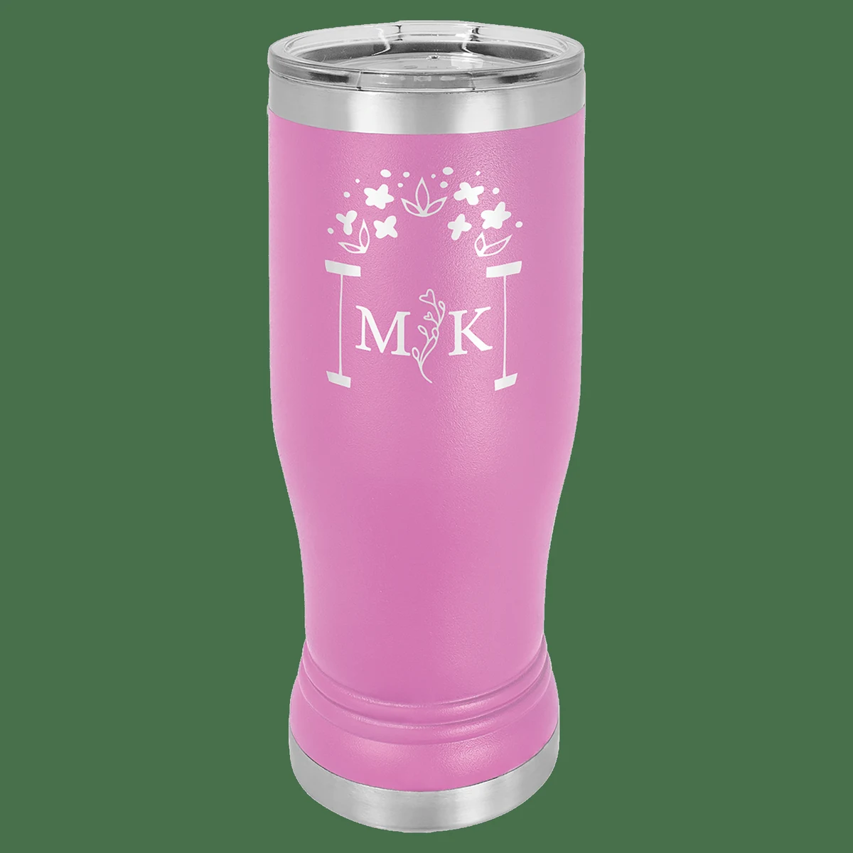 14 oz. Light Purple Laser Engraved Polar Camel Pilsner Tumbler w/Clear Lid 1