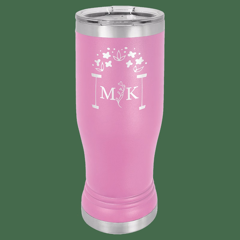 14 oz. Light Purple Laser Engraved Polar Camel Pilsner Tumbler w/Clear Lid