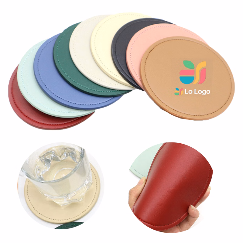 Round Leather Tea Cup Coaster