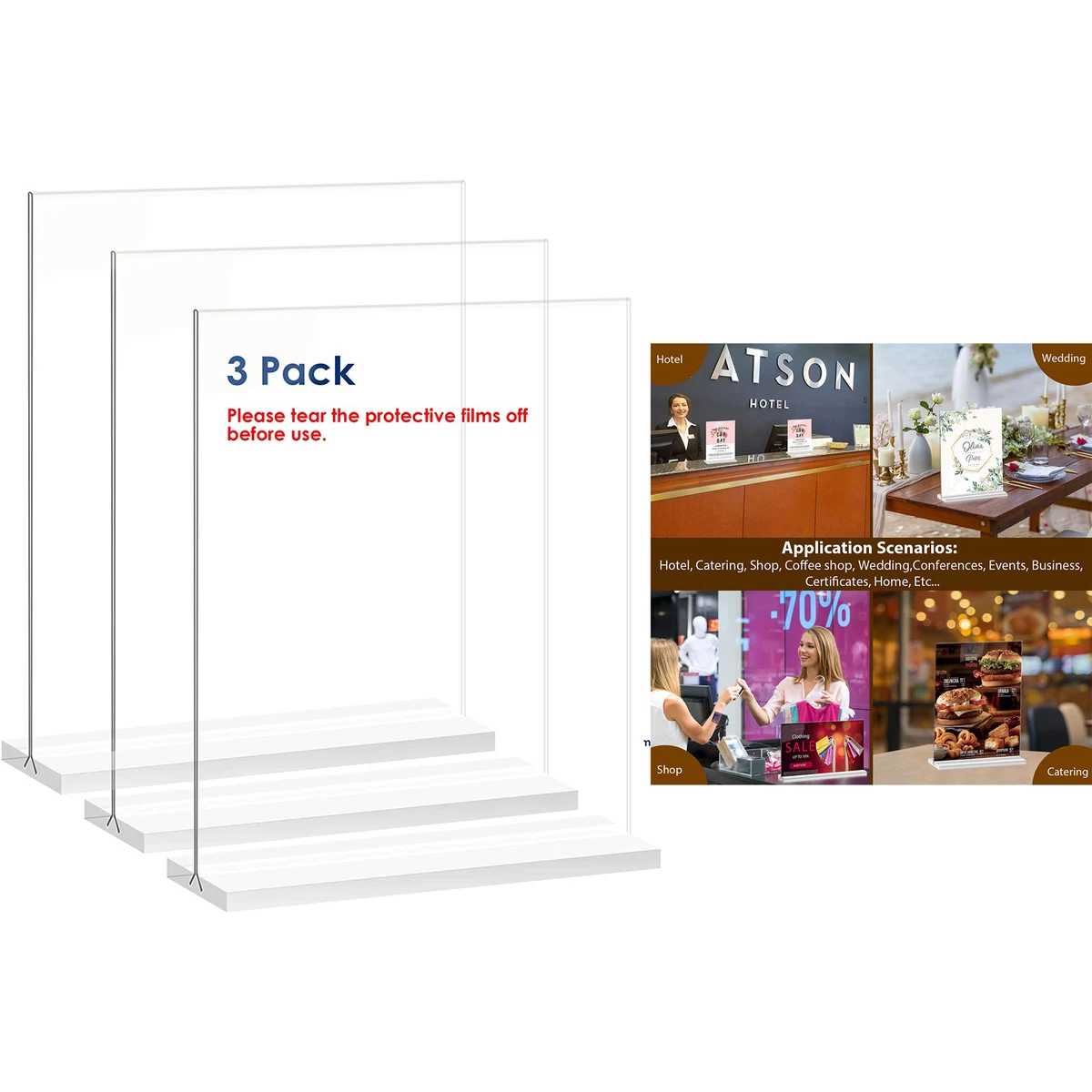 3 Pack Acrylic Sign Holder 1