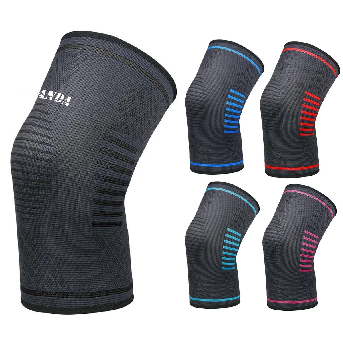 Elastic Non Slip Nylon Knee Braces Compression Sleeves 1