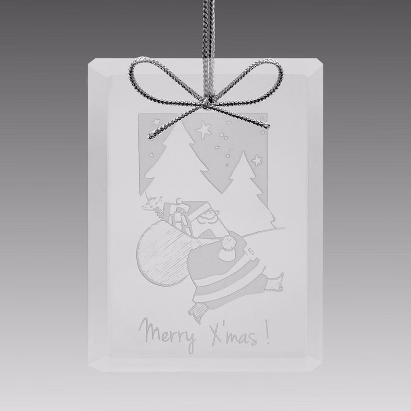 3" Rectangular Starfire Glass Faceted Ornament