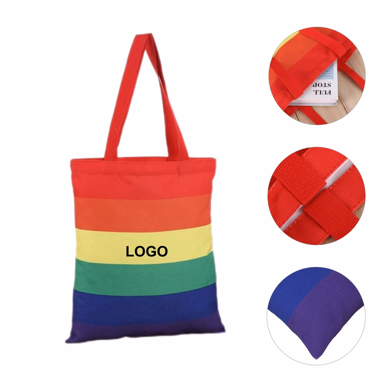 Stripe Canvas Tote Bag (direct import)