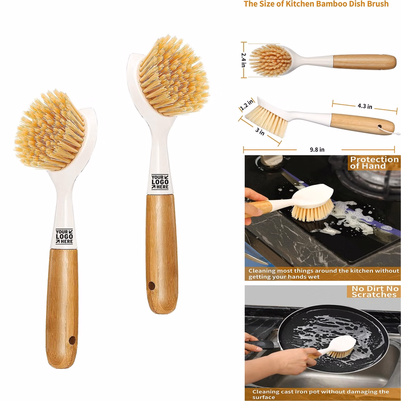 Bamboo Handle Kitchen Dish Brush