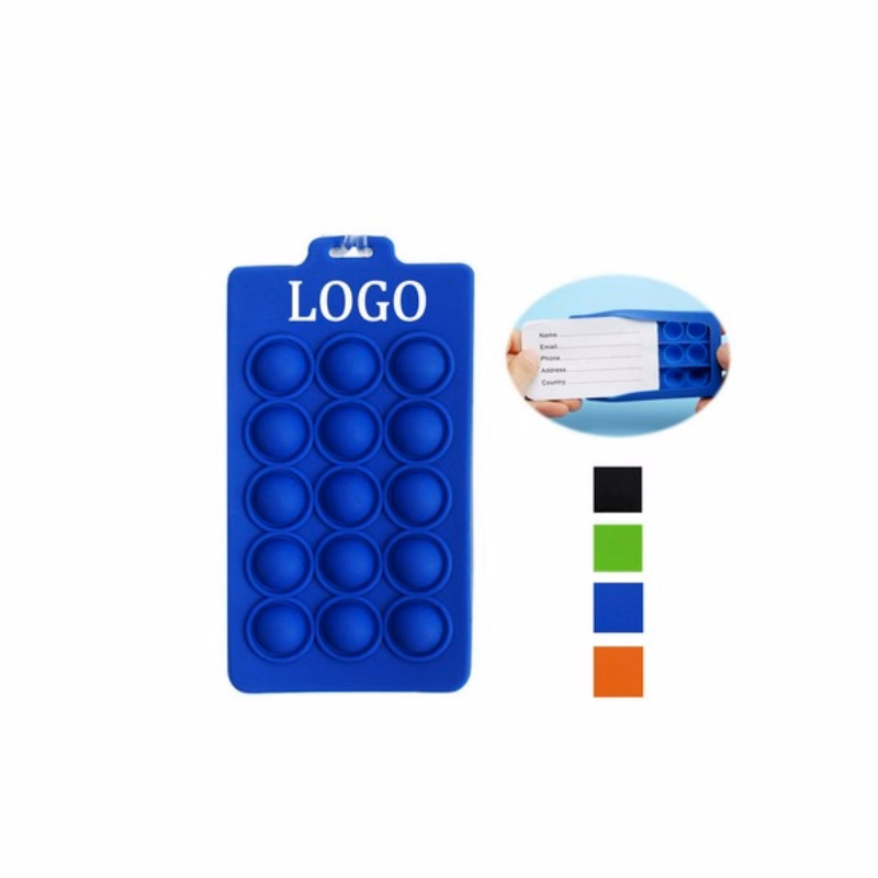Silicone Push Bubbles Fidget Luggage Tag
