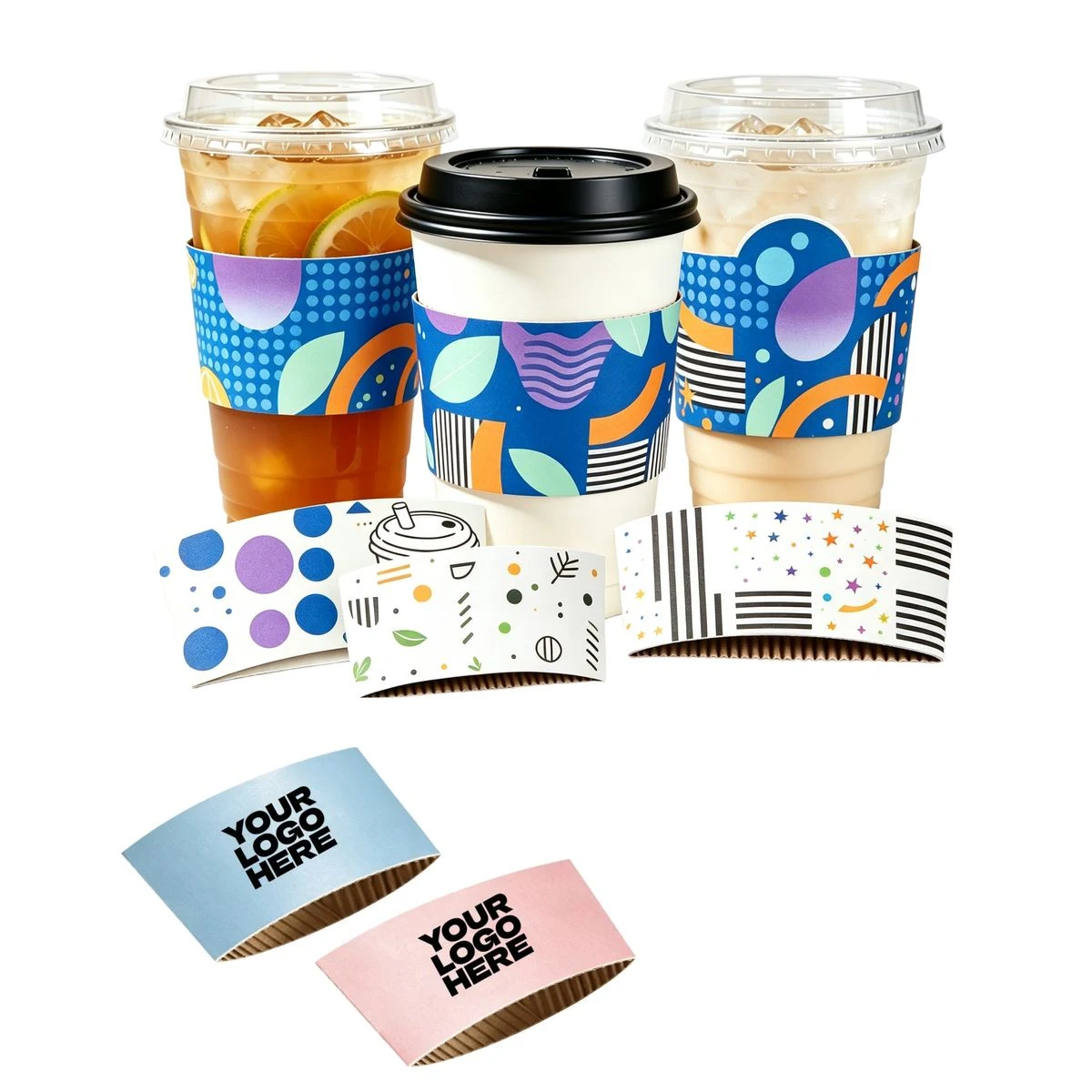 MOQ 100pcs Craft Paper Coffe Cup Sleeves 1