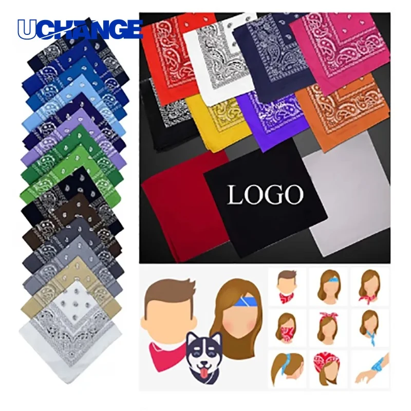 Custom Polyester Kerchief Full Color Square Bandana for Promotions and Daily Use 1