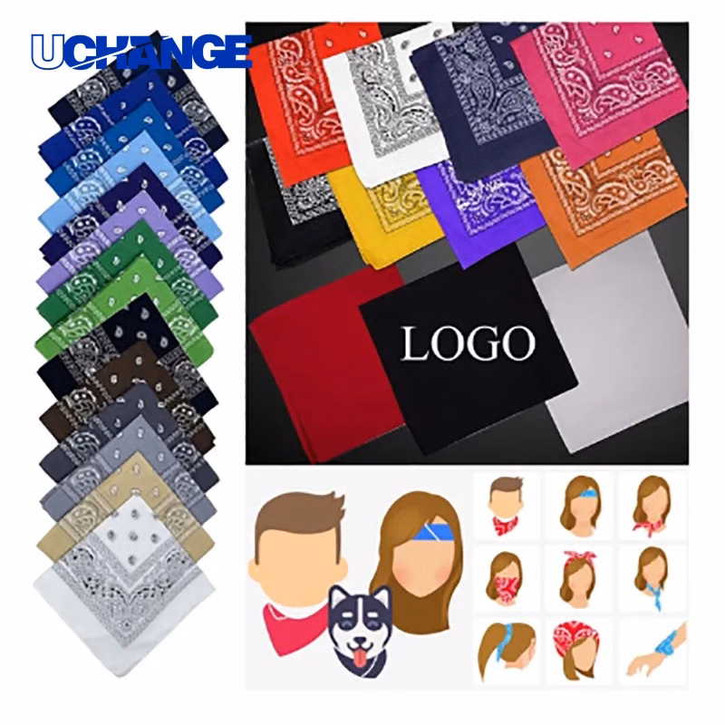 Custom Polyester Kerchief Full Color Square Bandana for Promotions and Daily Use