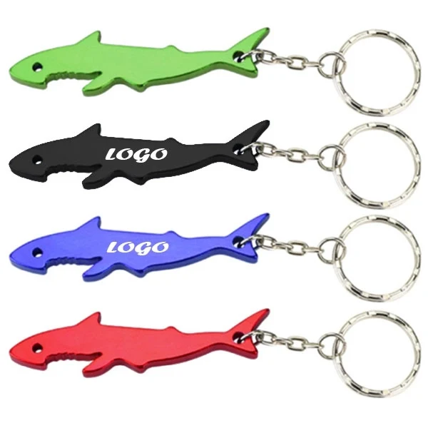 Aluminum Shark Shaped Bottler Opener Keychains 1
