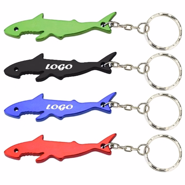Aluminum Shark Shaped Bottler Opener Keychains