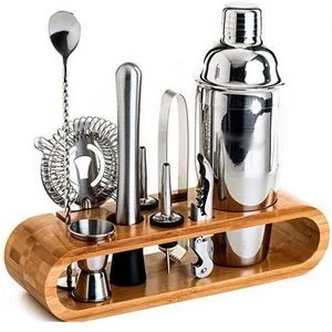 10-Piece Bar Tool Set With Bamboo Stand 1