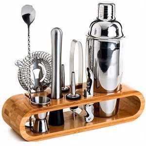 10-Piece Bar Tool Set With Bamboo Stand