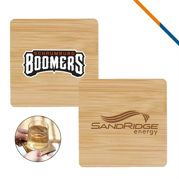 Custom 4.0 Bamboo Square Coaster Polished Finish — Sustainable Hospitality Accent 1