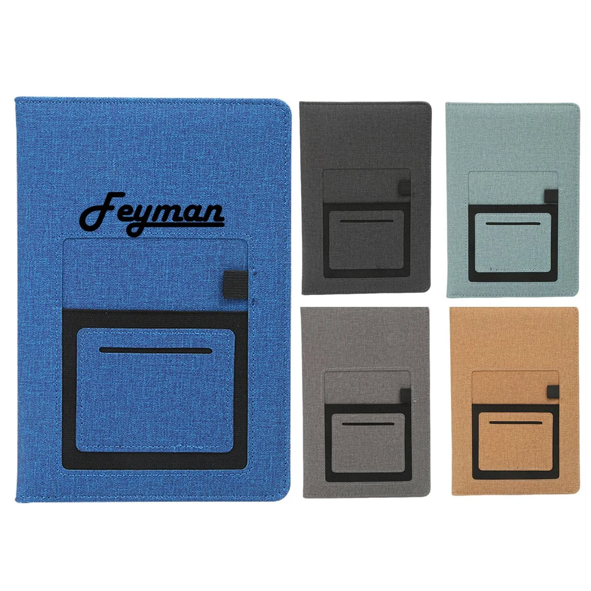 A5 Commercial Leather Cover Notebook With Pocket 1
