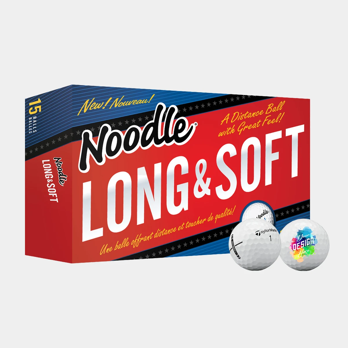 TaylorMade Noodle Long & Soft Golf Ball with Custom Imprints 1
