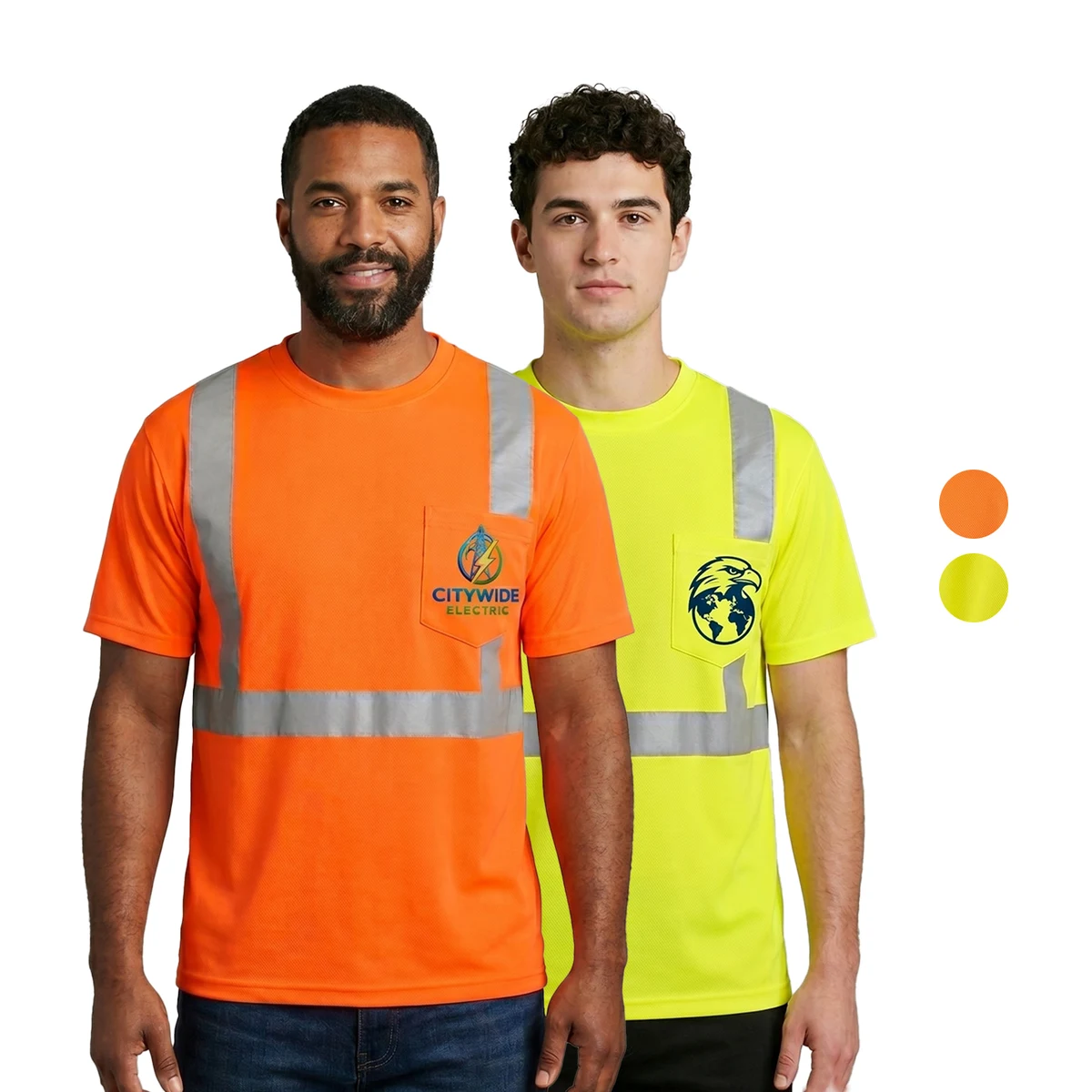 3.8 Oz. Polyester Class 2 Reflective Tape Safety T-Shirt with Pocket 1