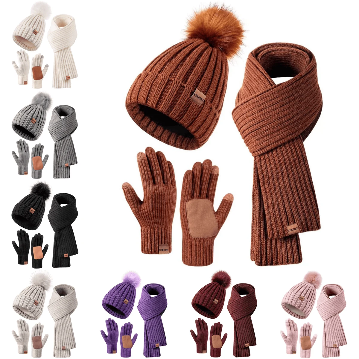 Unisex Touch Screen Cozy Winter Knitted Set 1