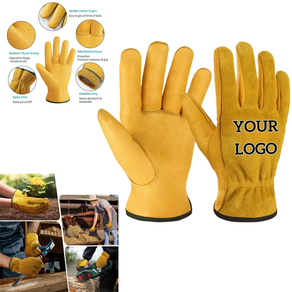 Premium Grain Cowhide Work Gloves 1