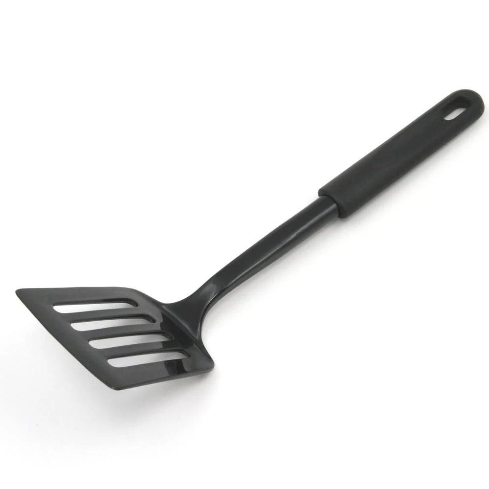 Slotted Nylon Spatulas - Black 12" 1