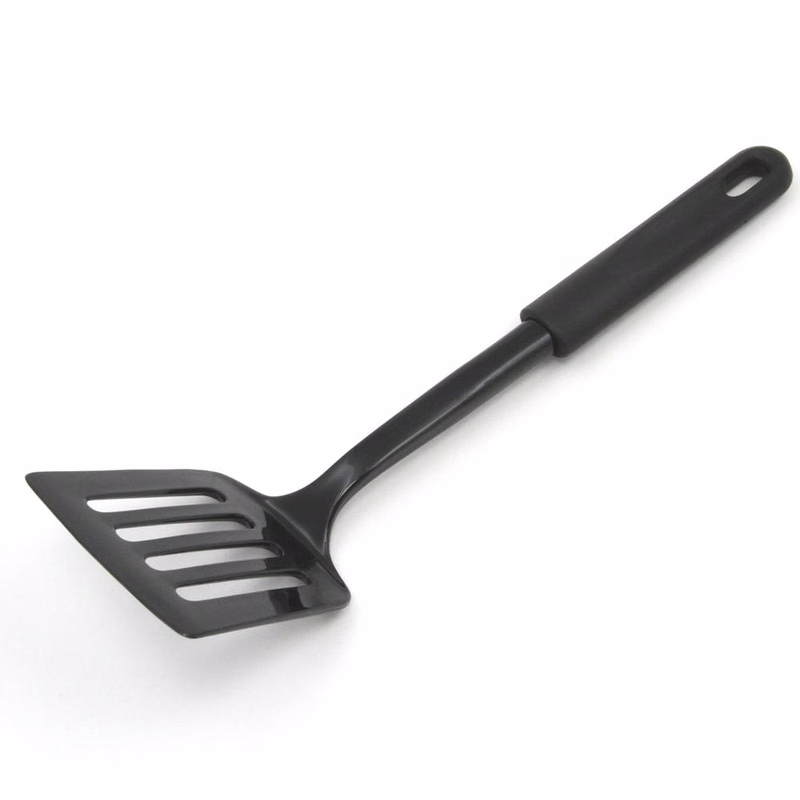 Slotted Nylon Spatulas - Black 12"