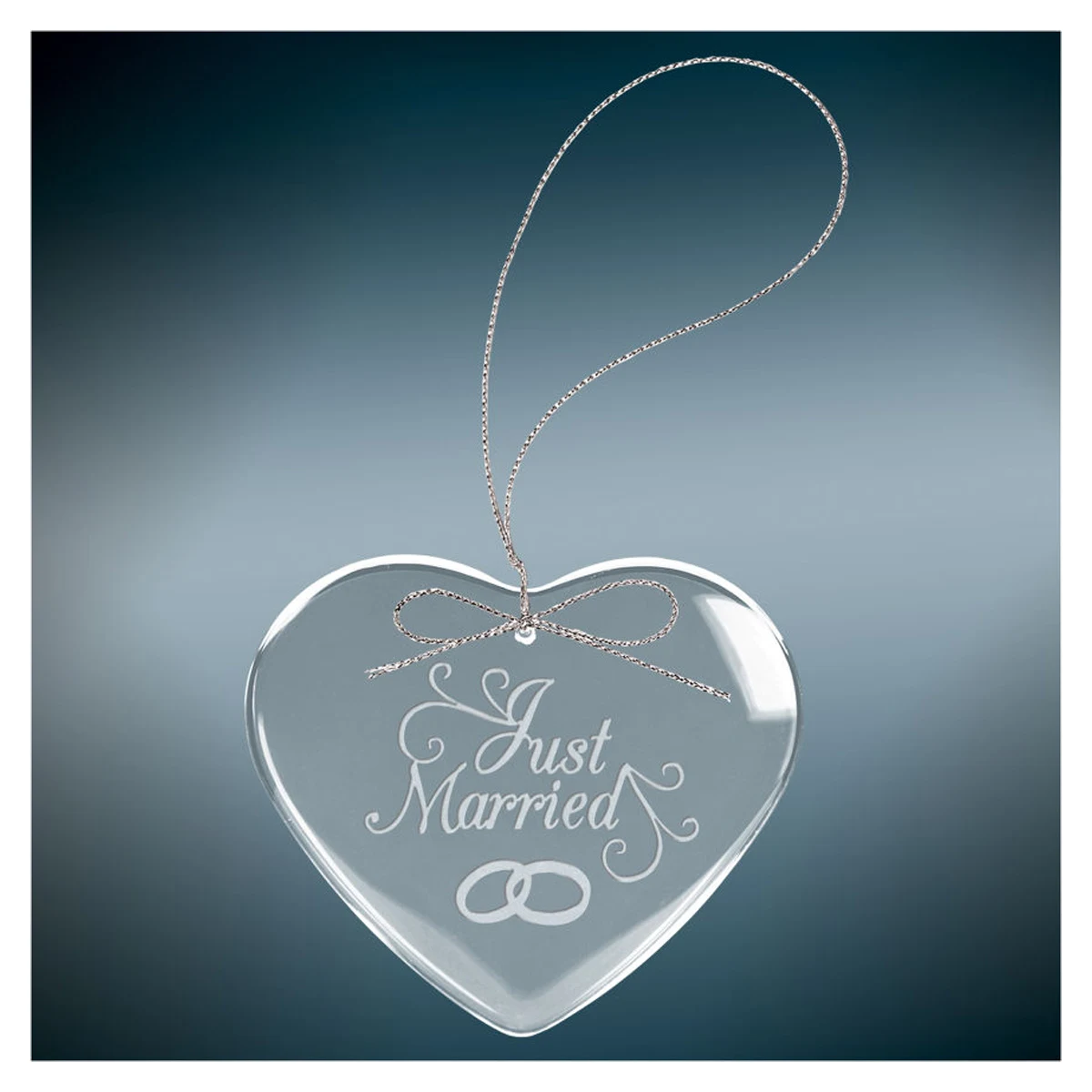 3" Heart Clear Glass Ornament 1