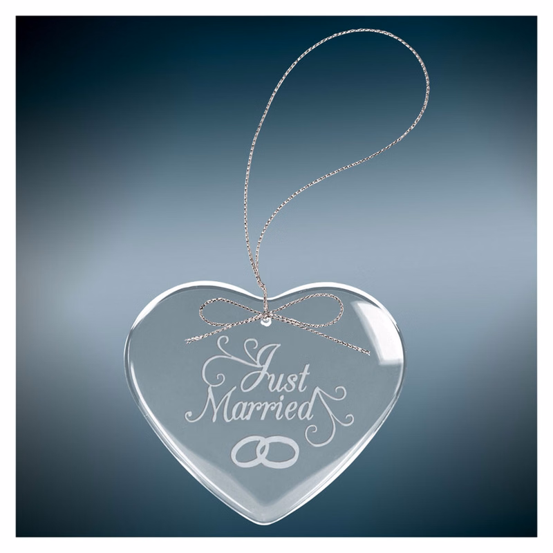 3" Heart Clear Glass Ornament